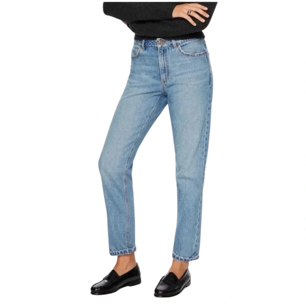 Dynamite Denim Claudia Blue Denim High Rise Waisted Distressed Mom Jeans Size 24 - Picture 1 of 11